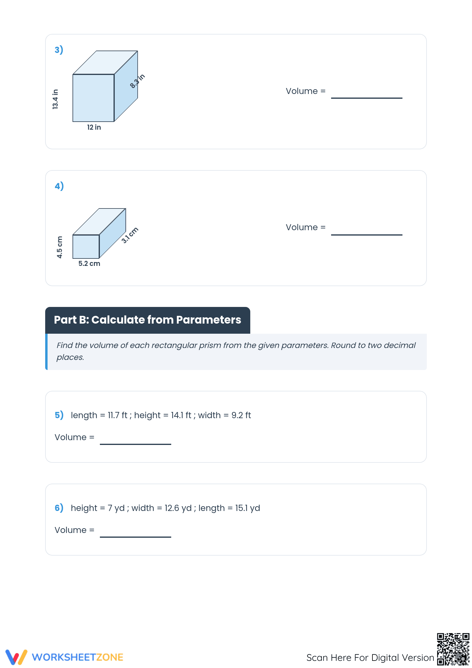 Essential Rectangular Prisms Volume Worksheet | Grades 6-9 - Page 2