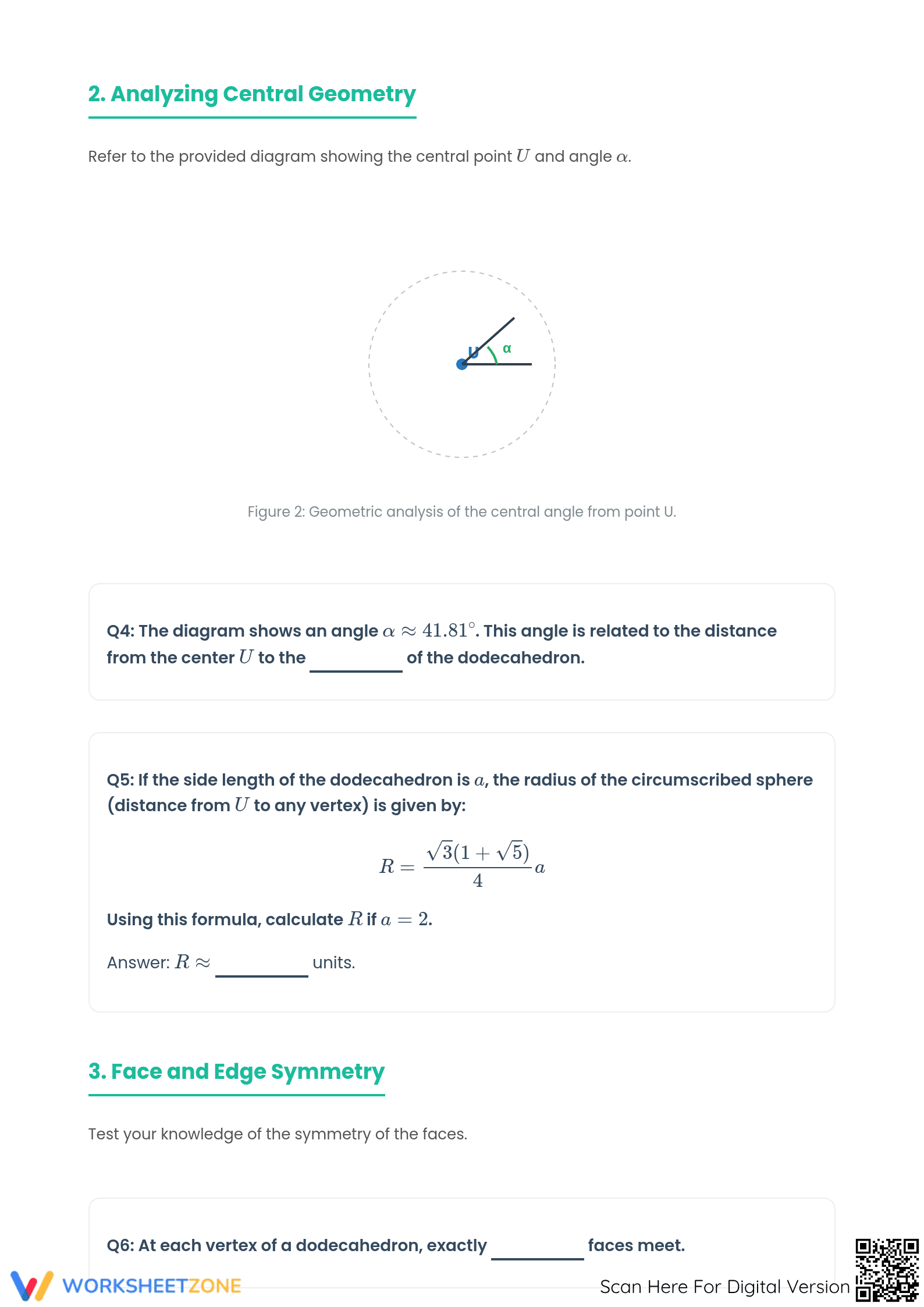 Dodecahedron Properties Worksheet | Essential Grade 6-9 Math - Page 2