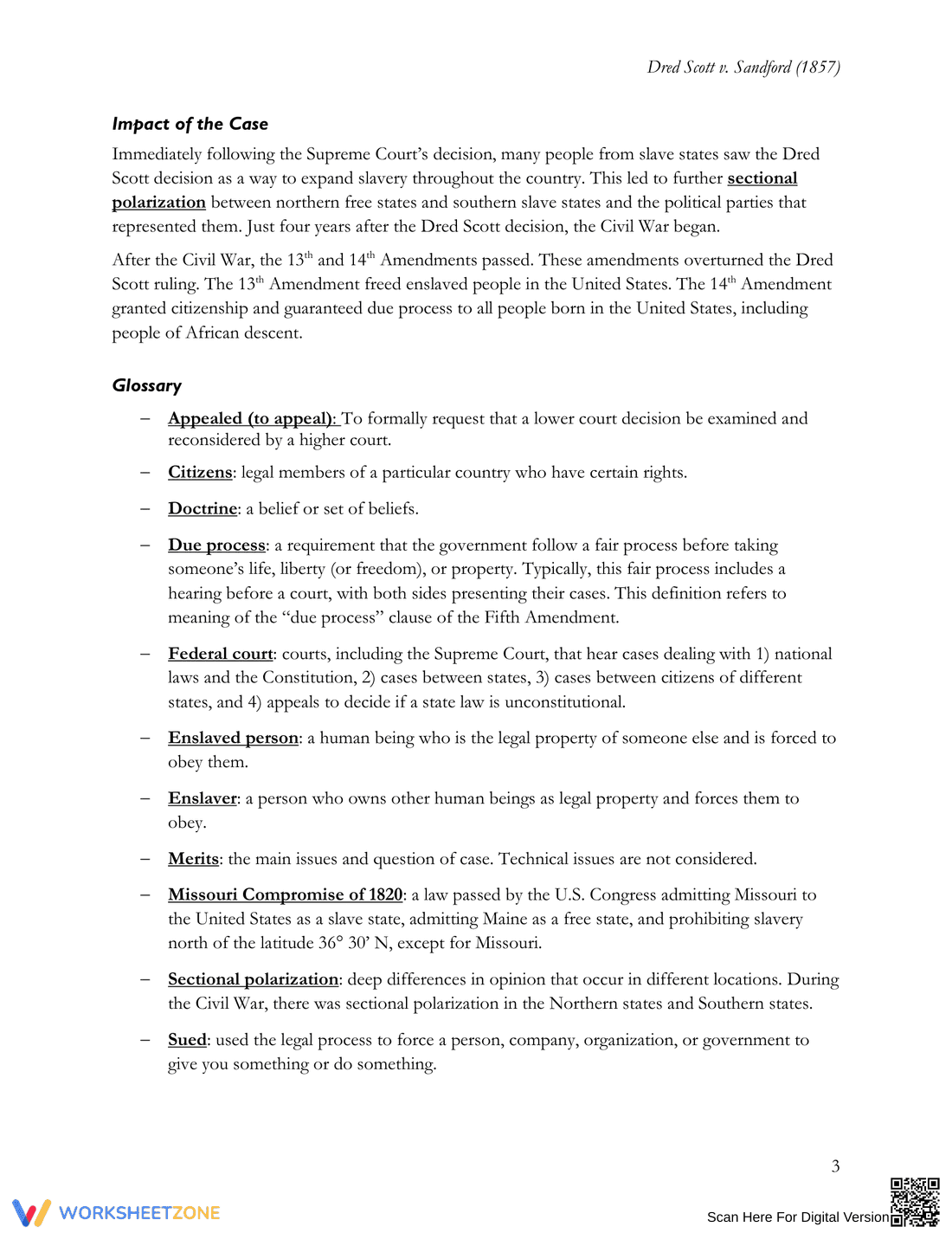 Dred Scott vs. Sandford (1857): Understanding the Case - Page 3