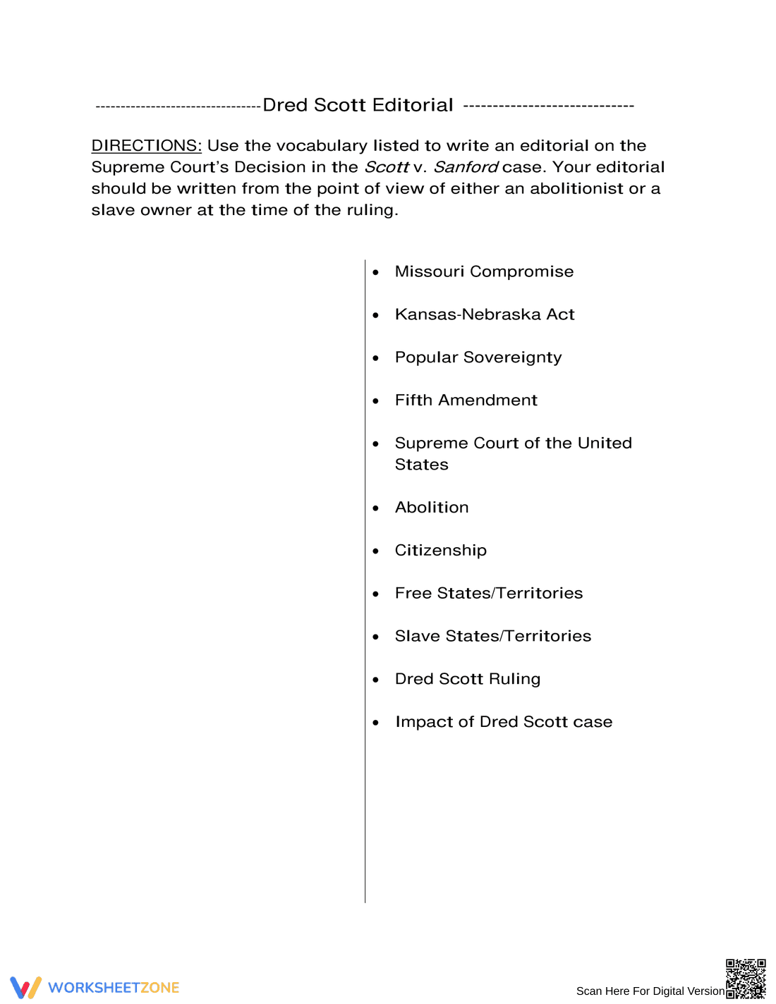 Updated Worksheet: Dred Scott vs. Sanford (1857) - Page 3