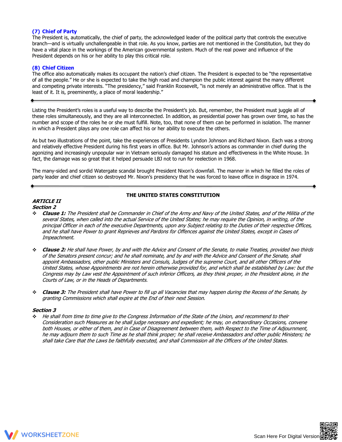 Roles of the President: Understanding Leadership - Page 2