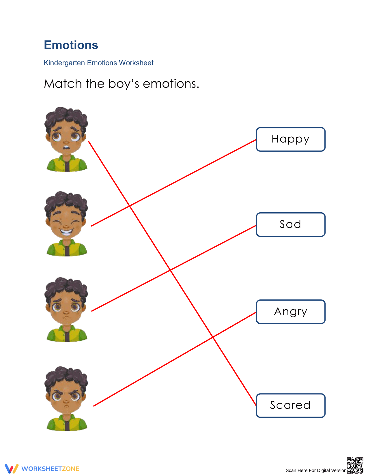 Understanding Boys' Emotions Worksheet - Page 2