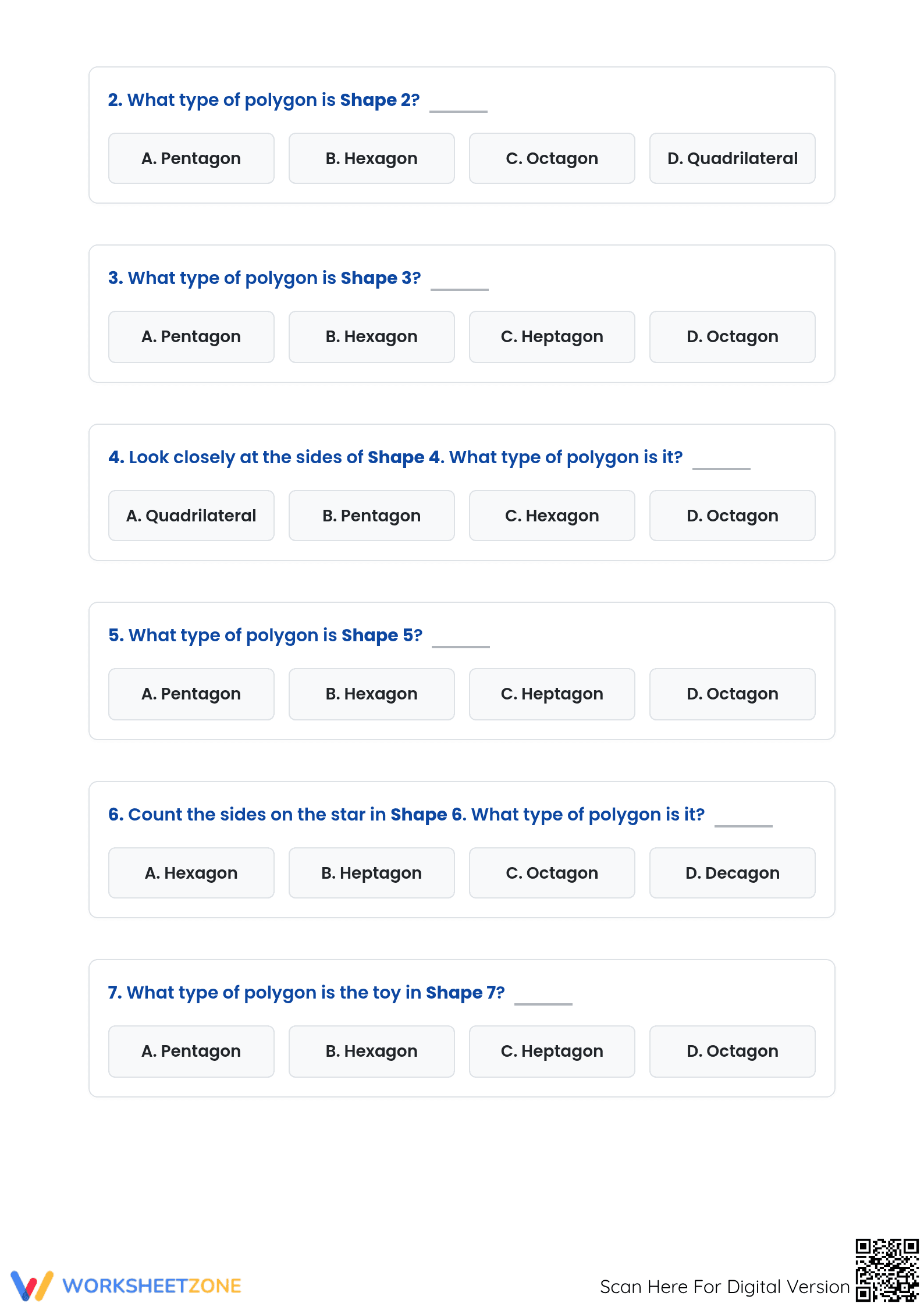 Grade 6-12 Polygons — Essential No-Prep Worksheet - Page 2