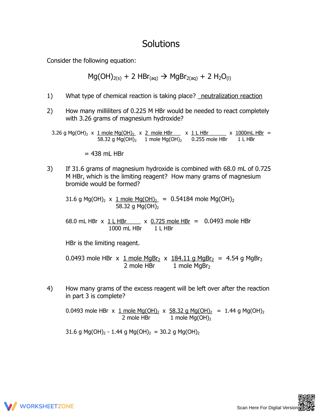 Stoichiometry Problem Set Worksheet - Page 2