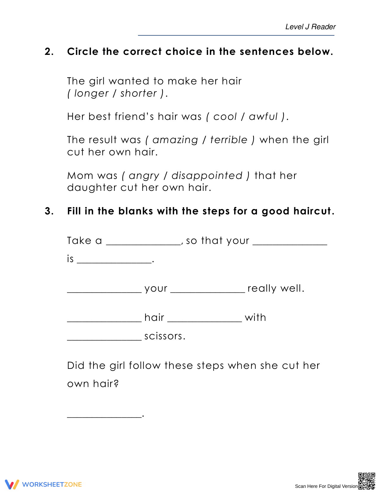 Enhance Reading Skills with Engaging Comprehension Worksheet - Page 6