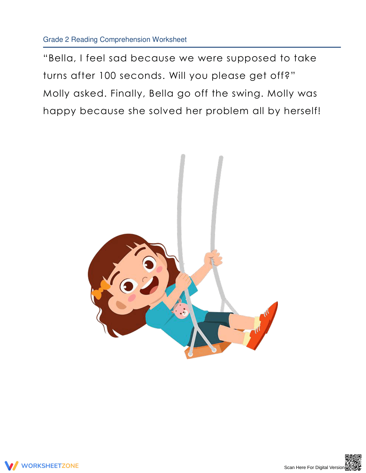 Playground Reading Worksheet | Printable Grade 2 ELA - Page 2