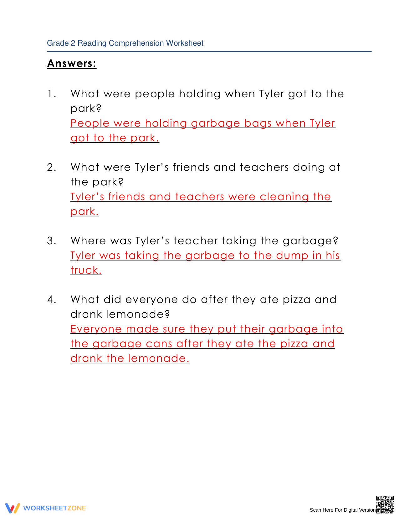 The Clean Park: A Reading Comprehension Adventure - Page 4