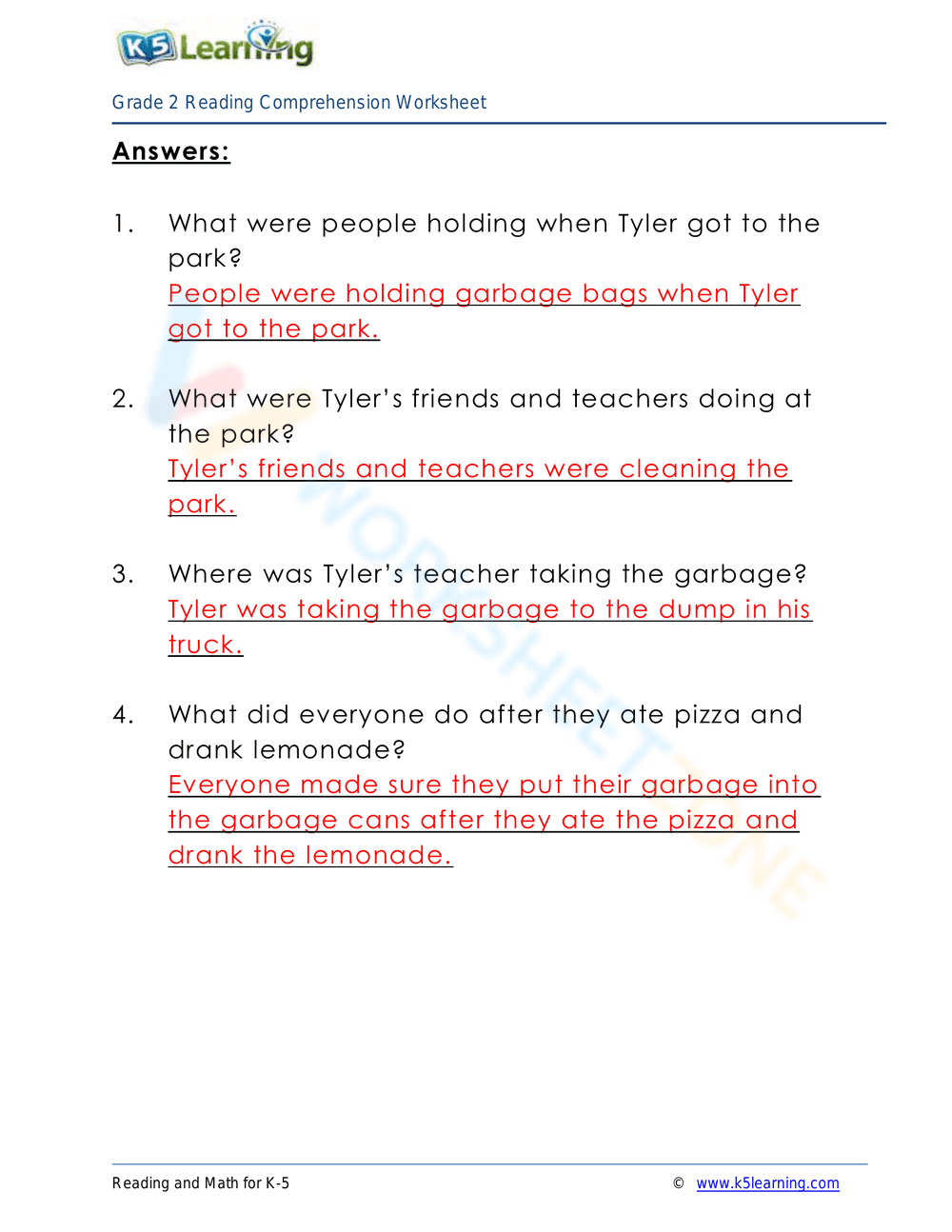 The Clean Park: A Reading Comprehension Adventure - Page 4