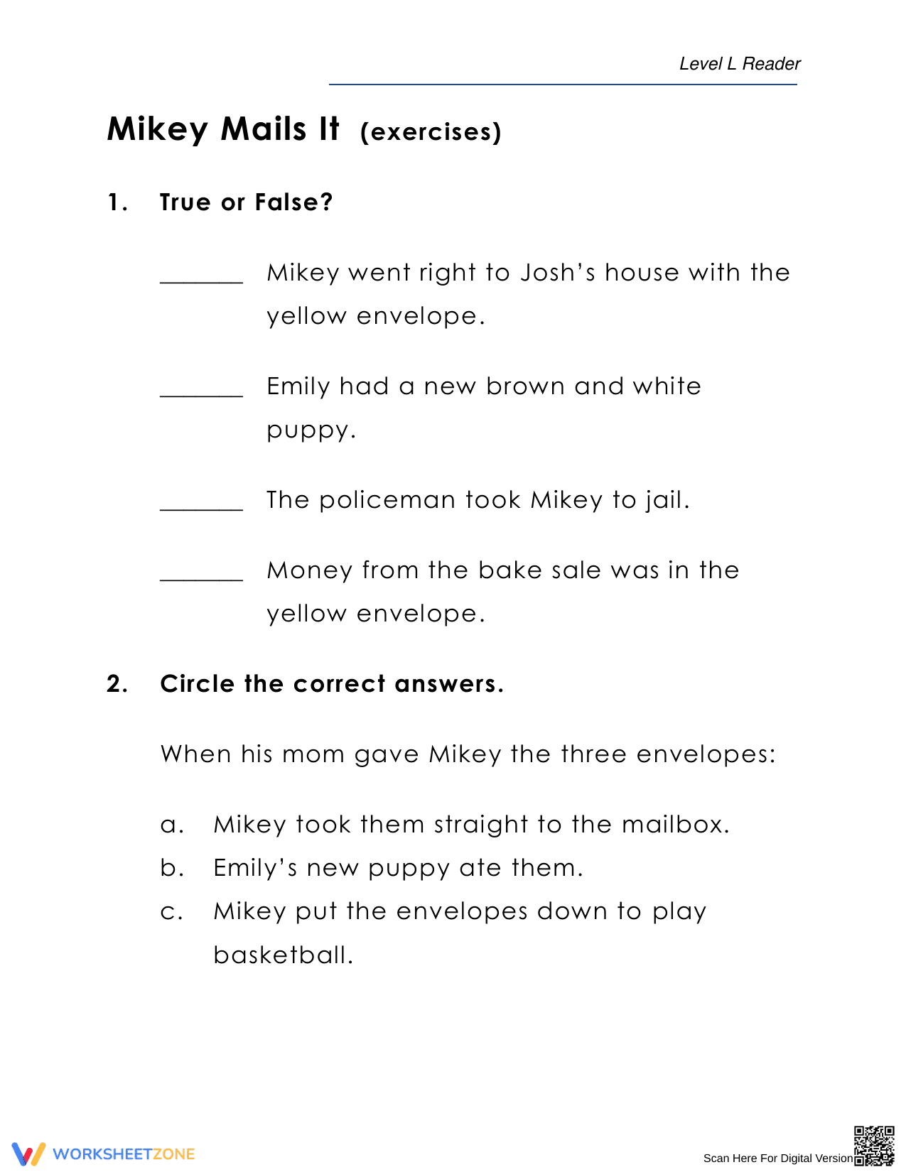 Mikey Mails It: A Reading Comprehension Worksheet Adventure - Page 6