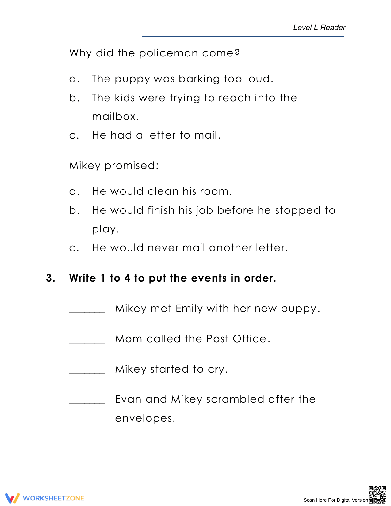Mikey Mails It: A Reading Comprehension Worksheet Adventure - Page 7