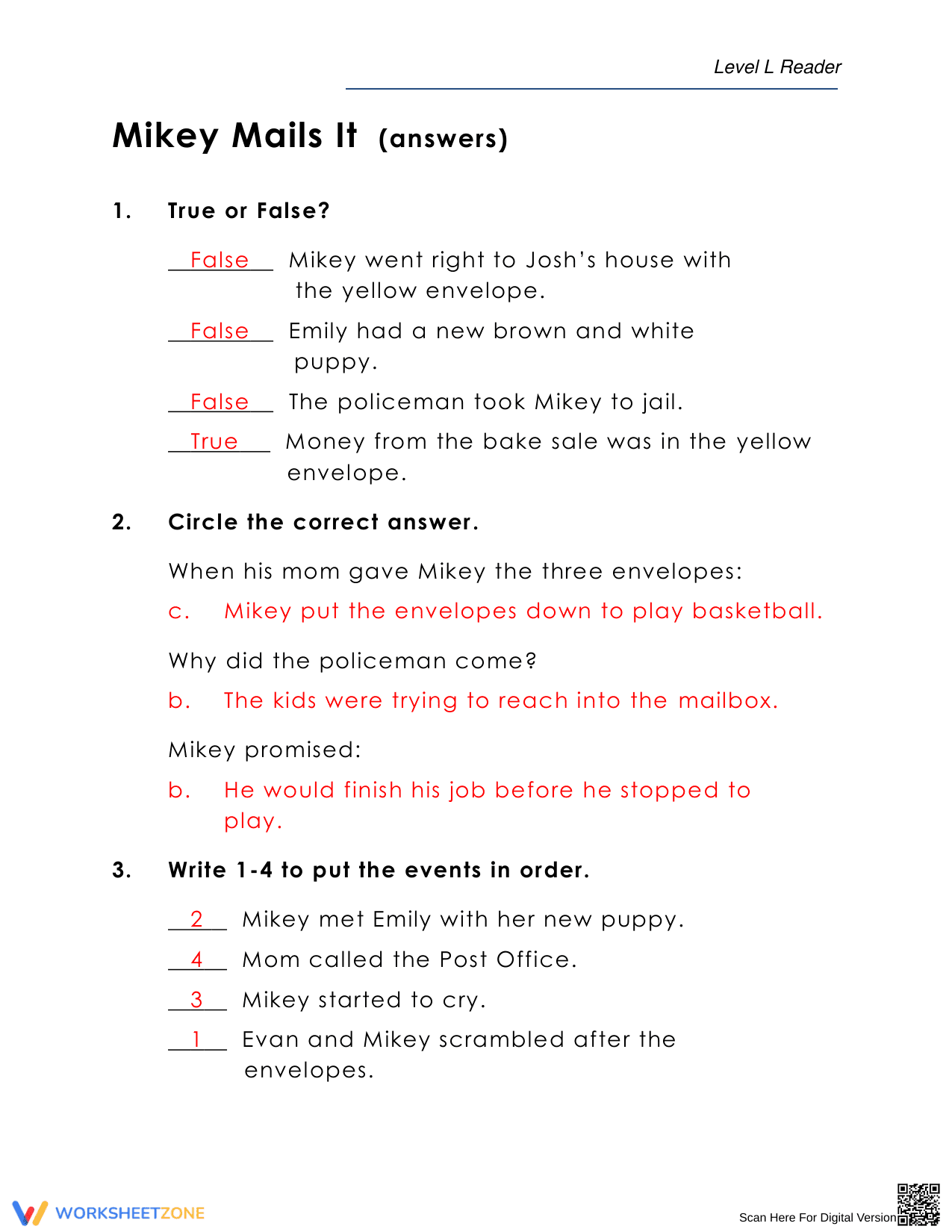 Mikey Mails It: A Reading Comprehension Worksheet Adventure - Page 8