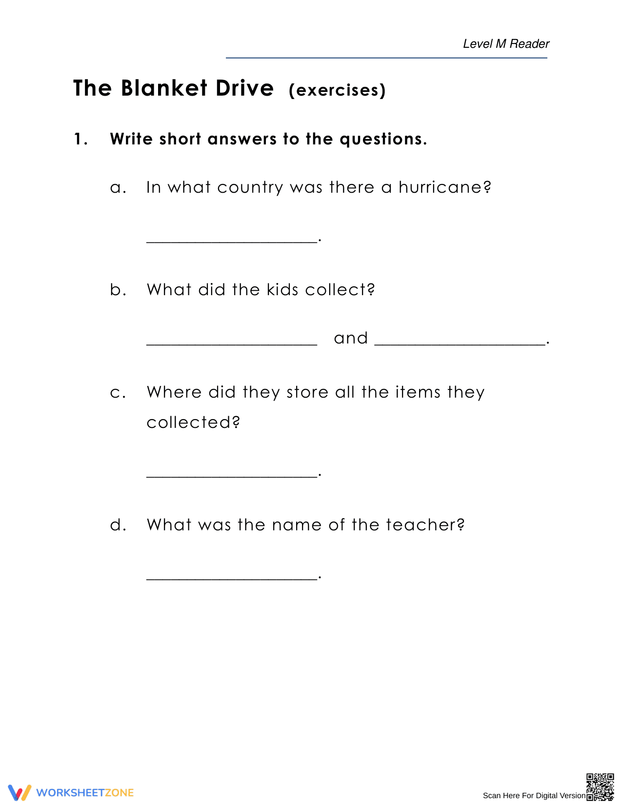 The Blanket Drive: A Reading Comprehension Worksheet - Page 5