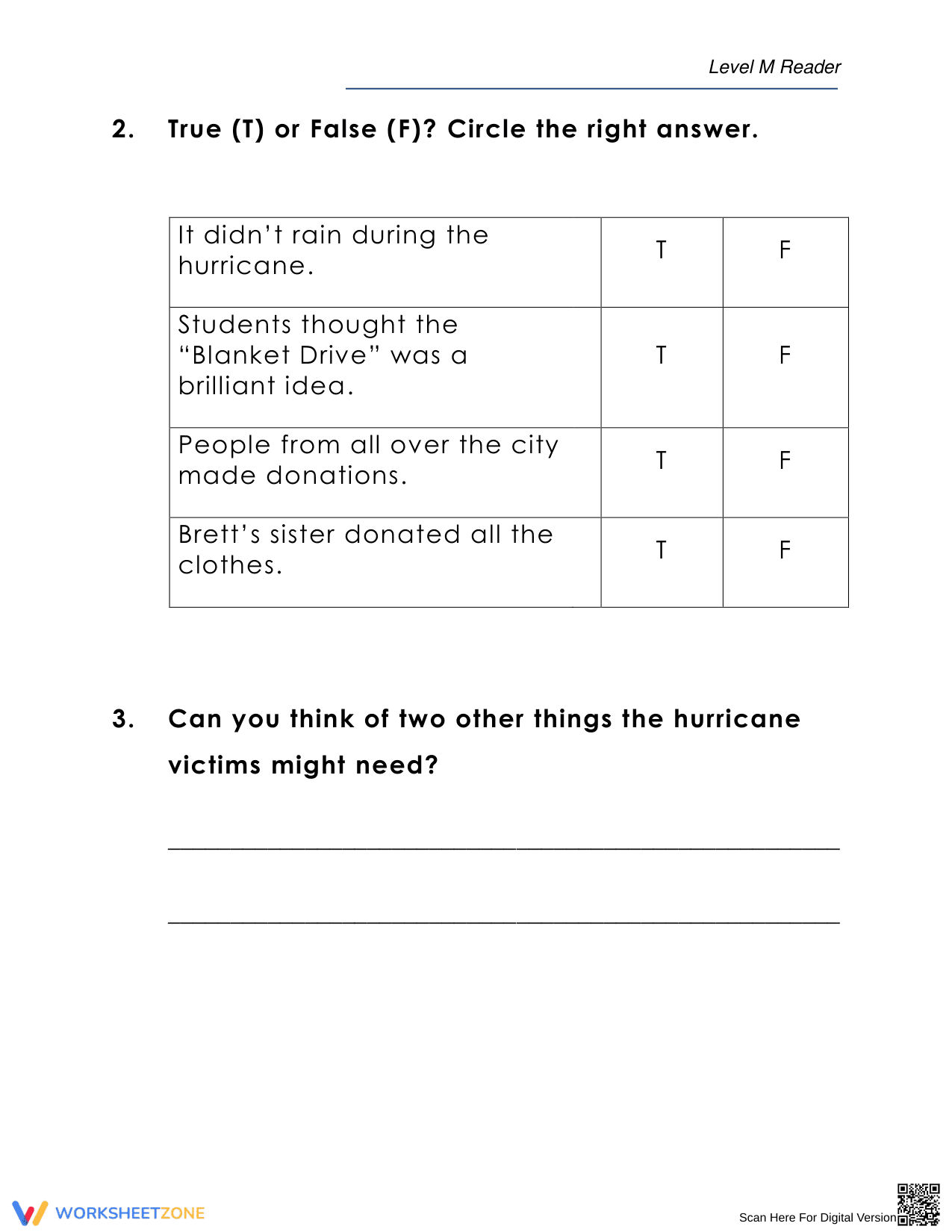 The Blanket Drive: A Reading Comprehension Worksheet - Page 6