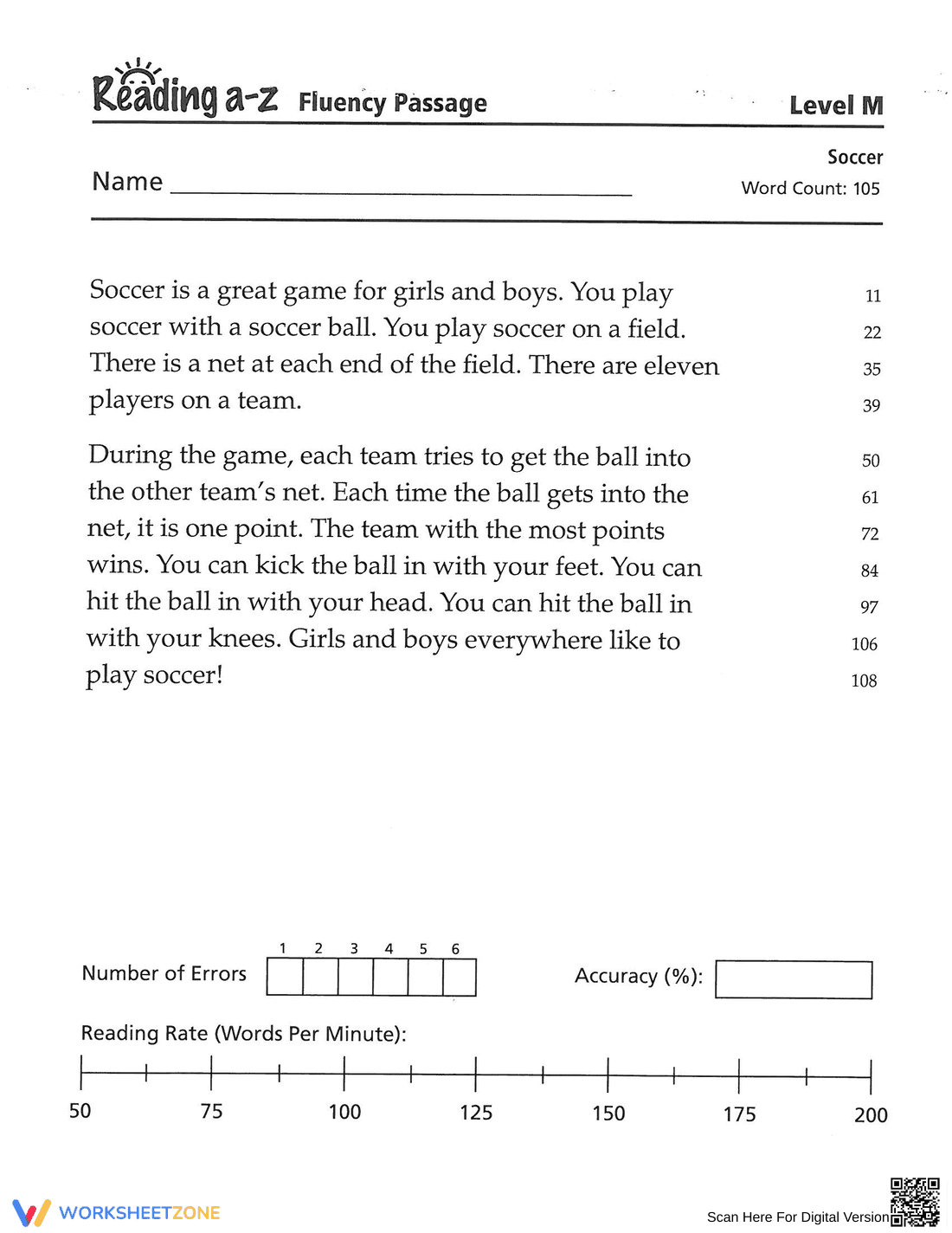 Reading Level M Worksheet - Page 4