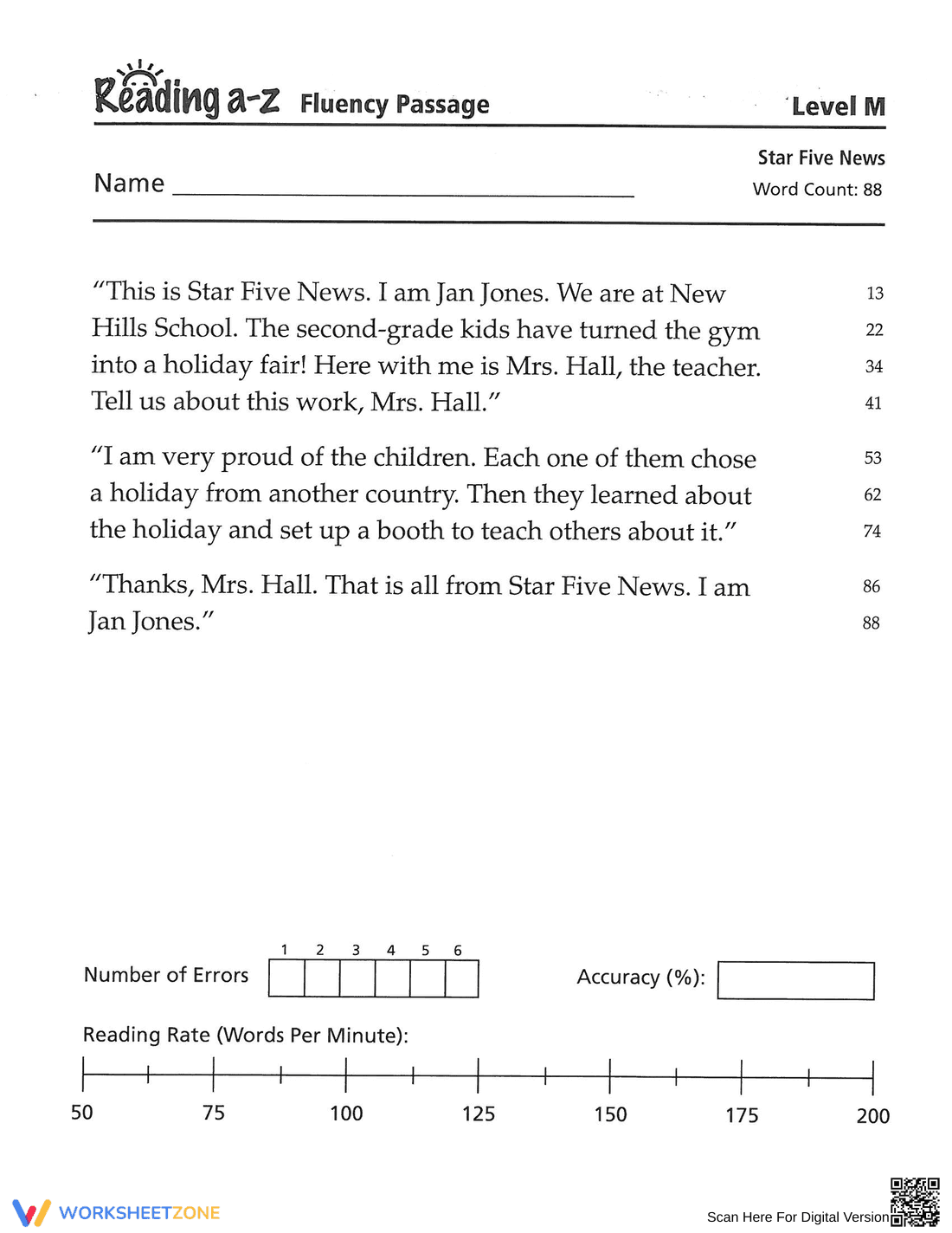Reading Level M Worksheet - Page 5