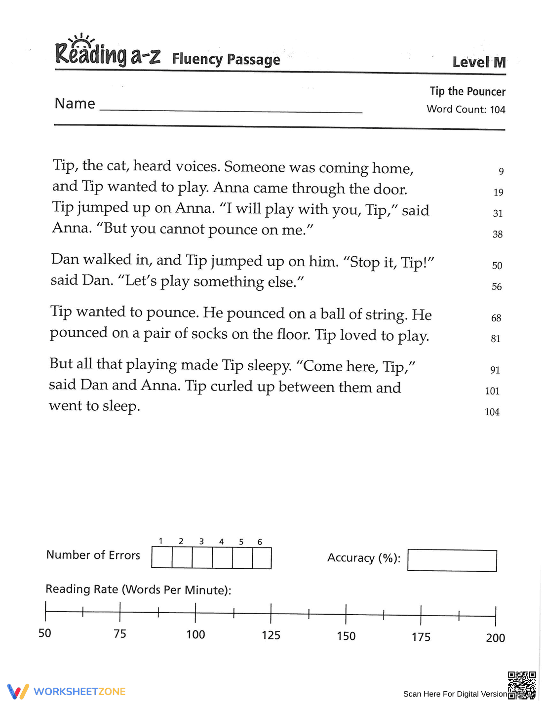Reading Level M Worksheet - Page 6