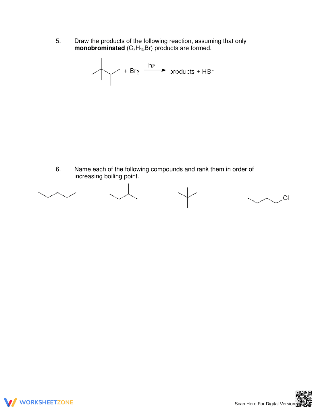 Understanding Alkanes: A Chemistry Worksheet - Page 3