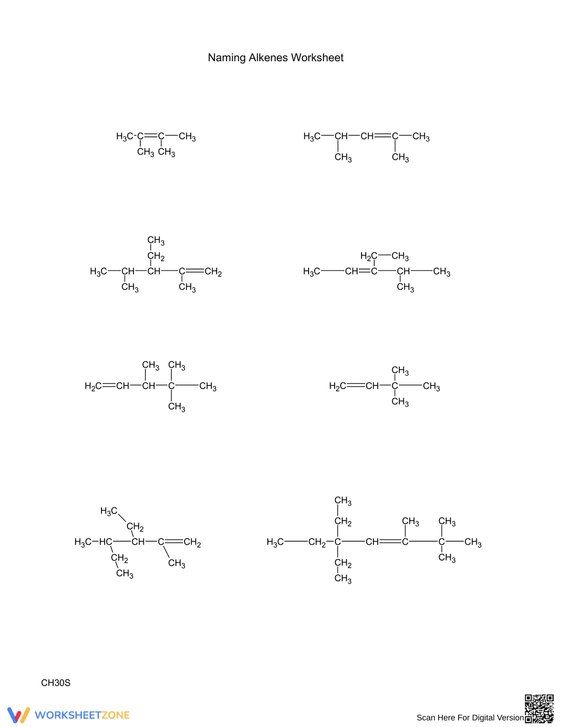 Alkane Naming: A Comprehensive Chemistry Worksheet - Page 3