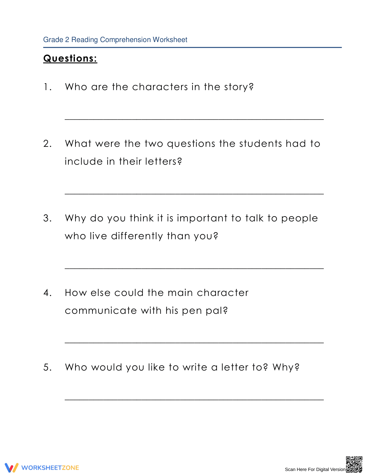 Pen Pals: A Reading Comprehension Adventure - Page 3