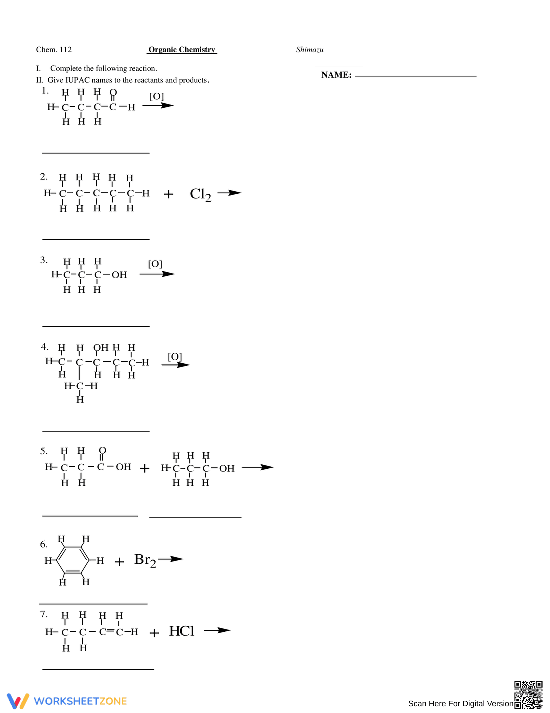 Organic Nomenclature: Practice Problems Worksheet - Page 3
