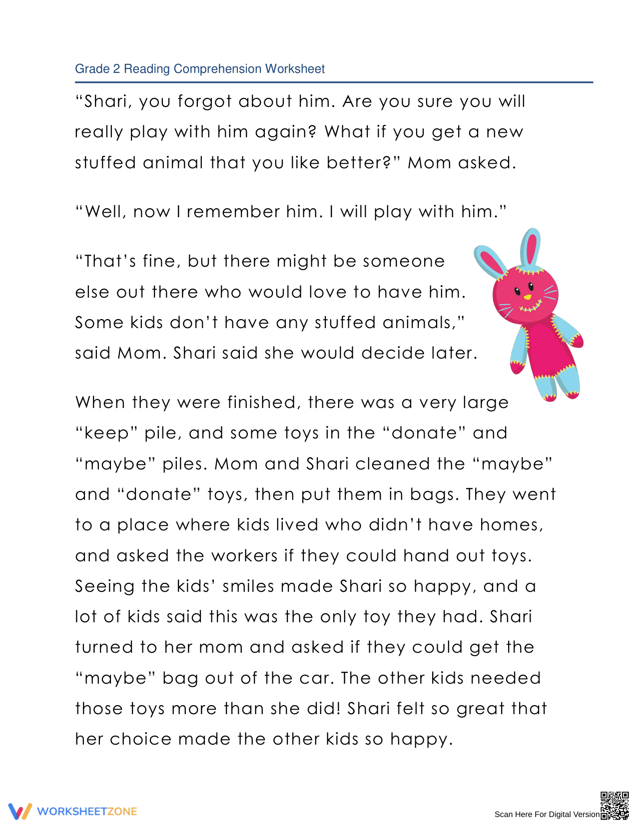 Giving: A Reading Comprehension Story of Kindness - Page 2