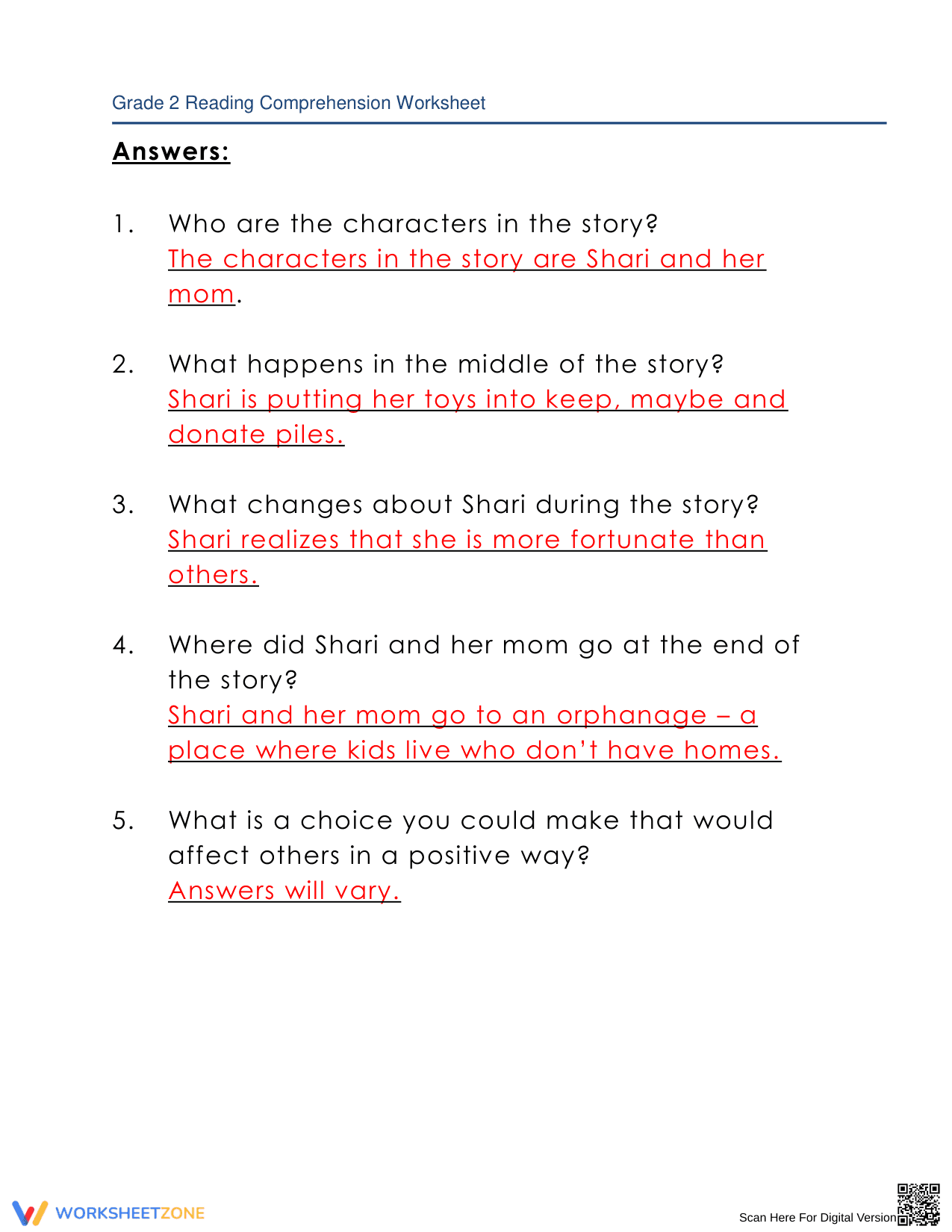 Giving: A Reading Comprehension Story of Kindness - Page 4