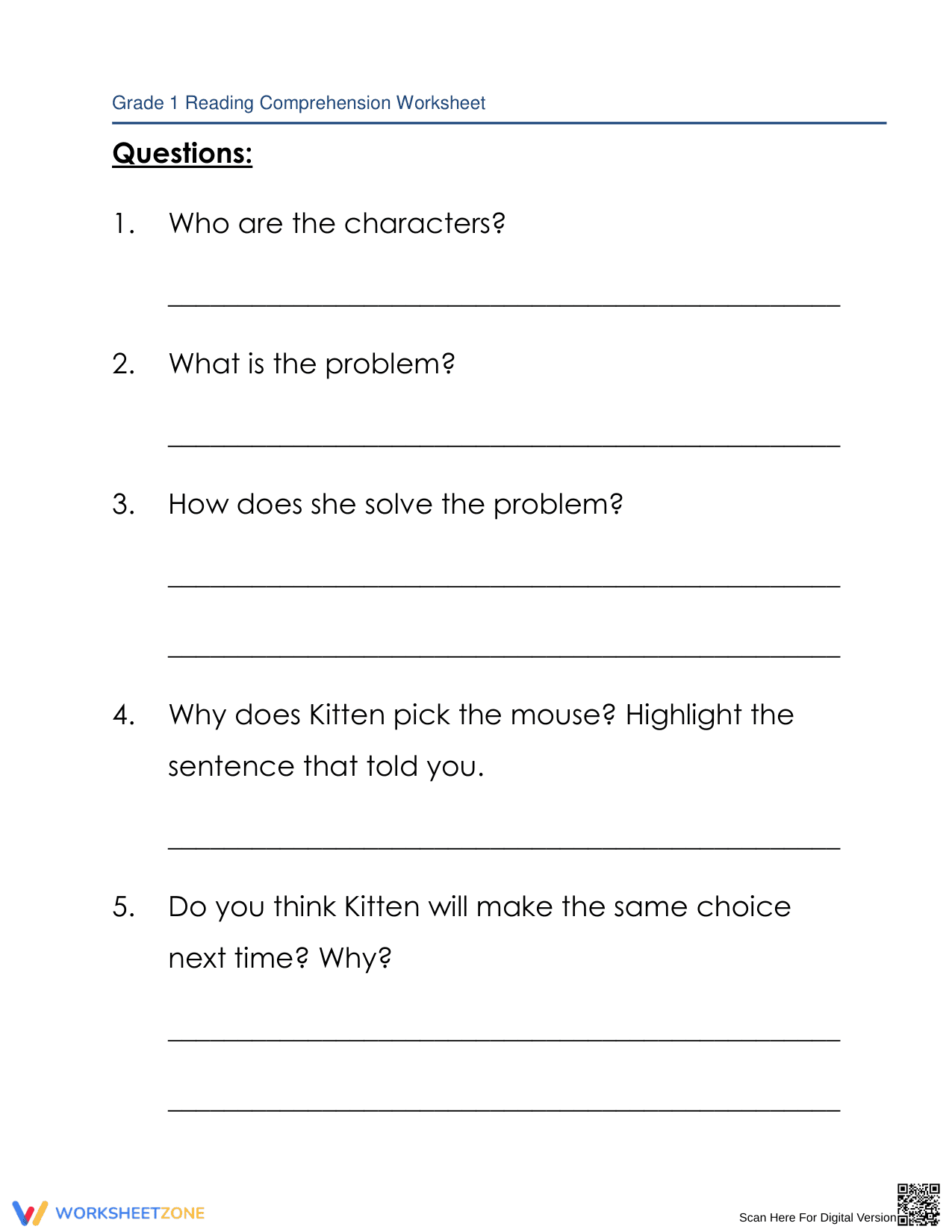 Kitten's Choice: Reading Comprehension and Decision Making - Page 2