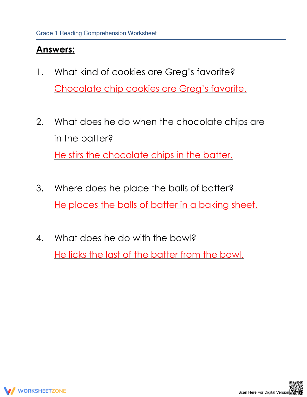 Making Cookies: A Recipe for Reading Comprehension - Page 3