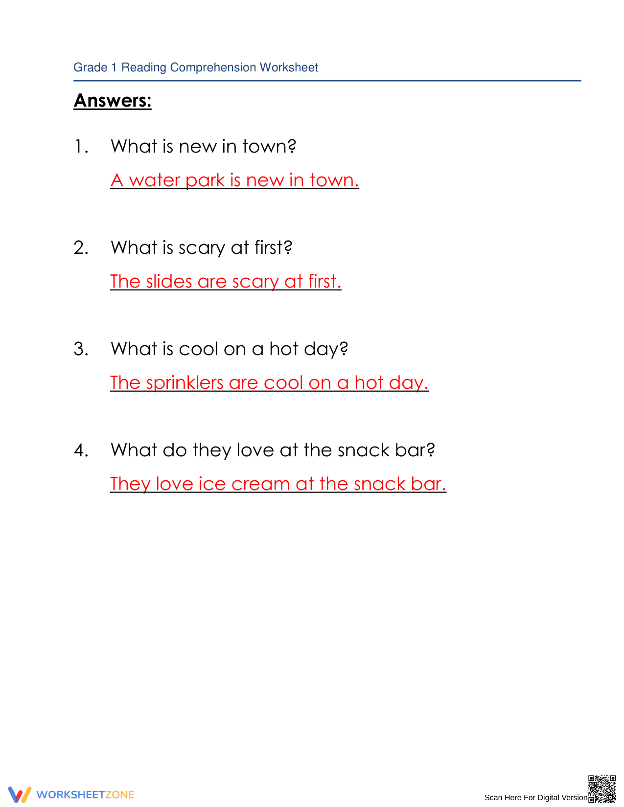 Visit to the Water Park: A Reading Comprehension Story - Page 3