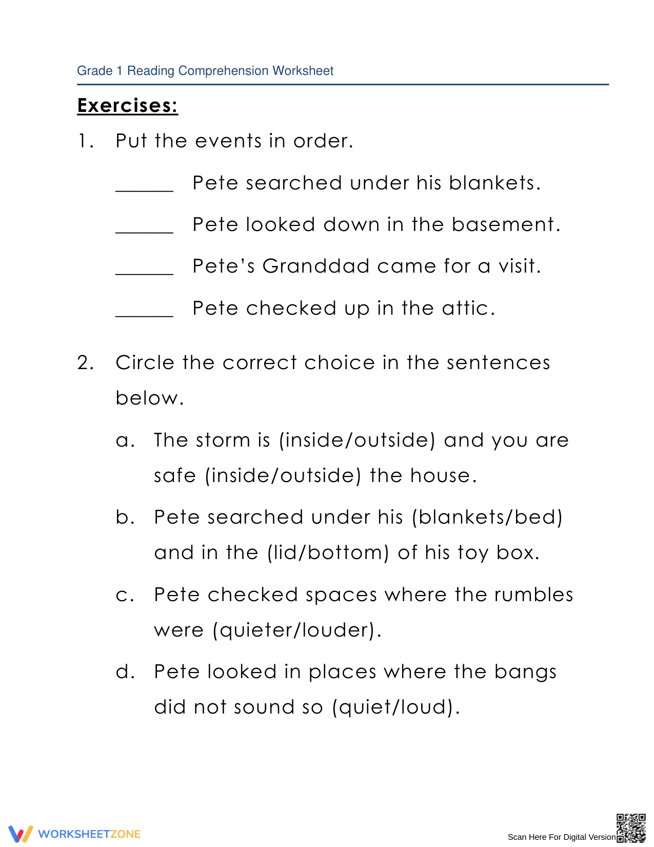 In Search of Courage: Reading Comprehension Worksheet - Page 4