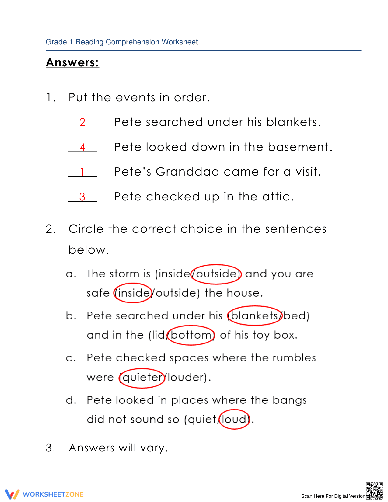In Search of Courage: Reading Comprehension Worksheet - Page 6