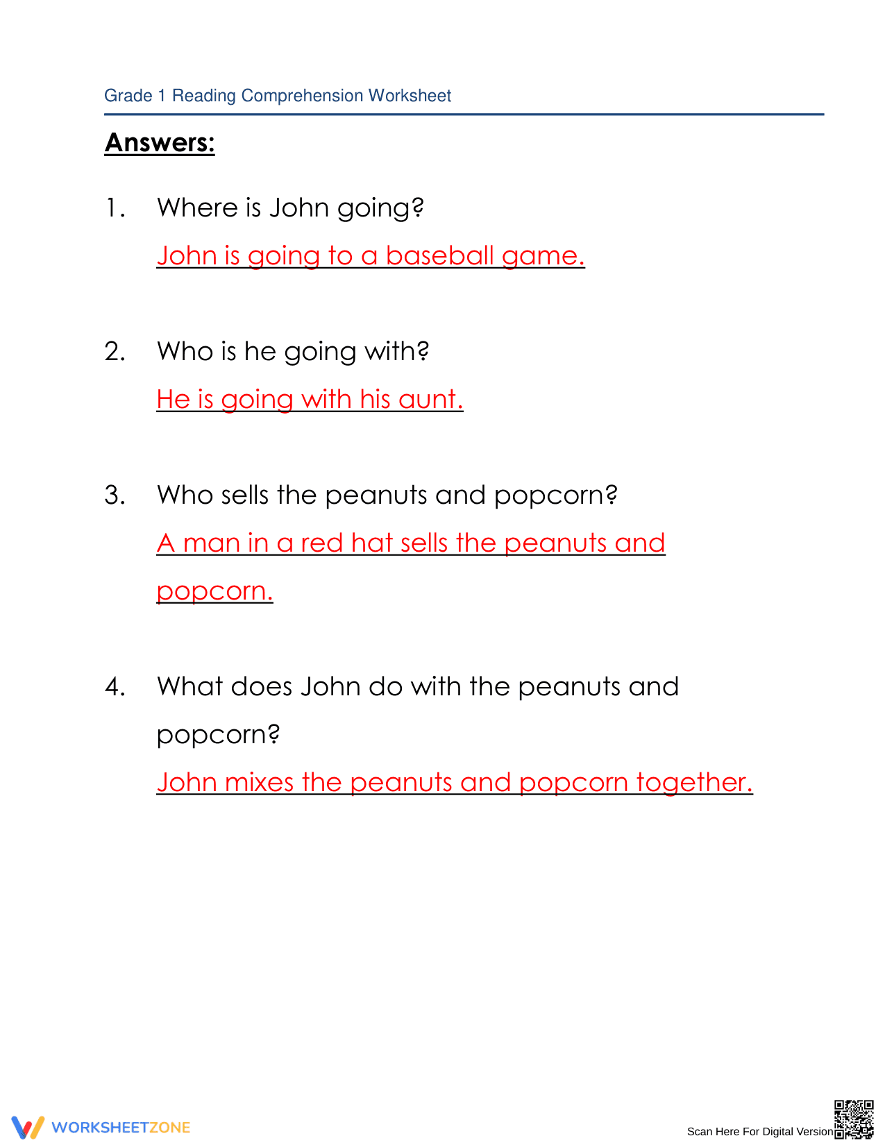 Peanuts and Popcorn: A Reading Comprehension Snack - Page 3