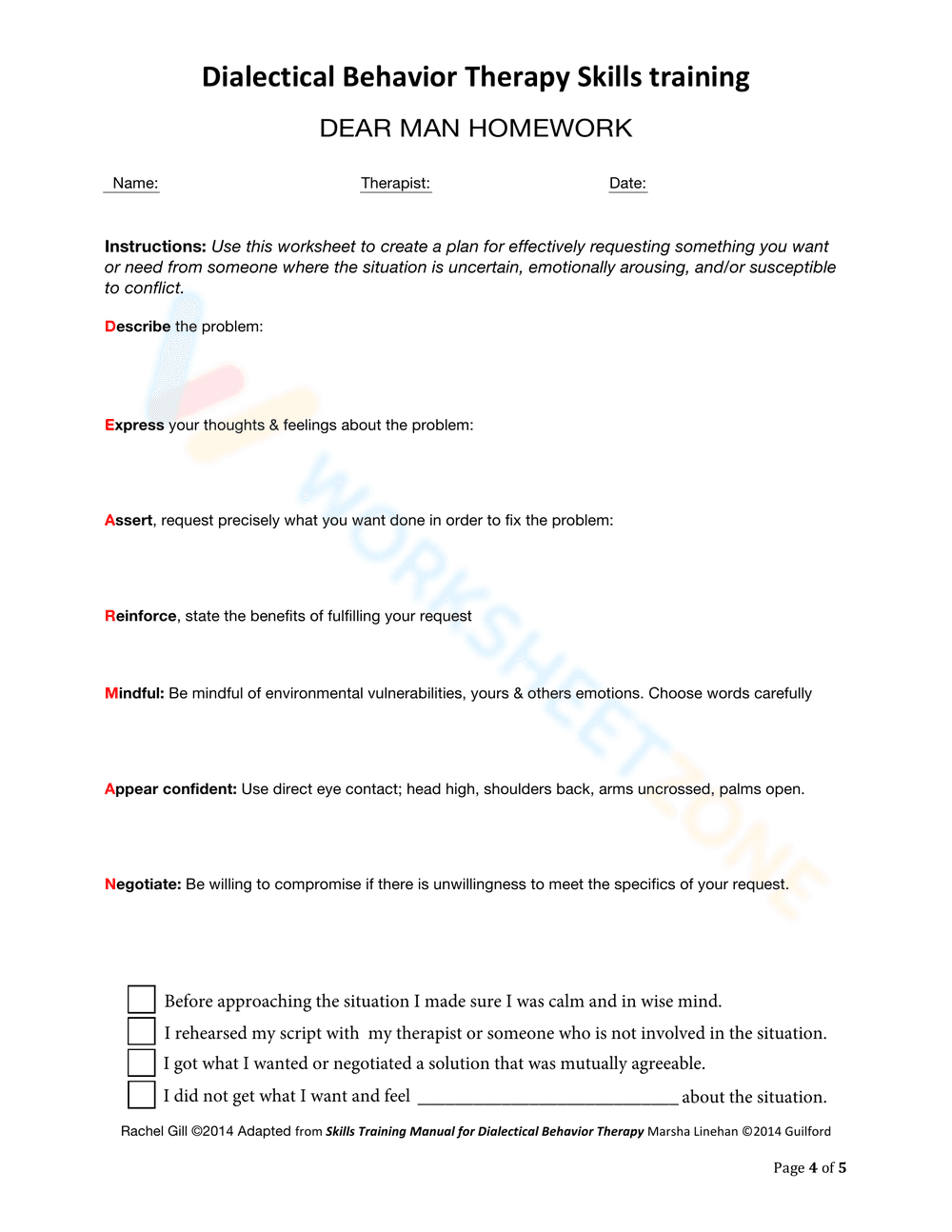 Updated DEAR MAN Communication Skills - Page 4