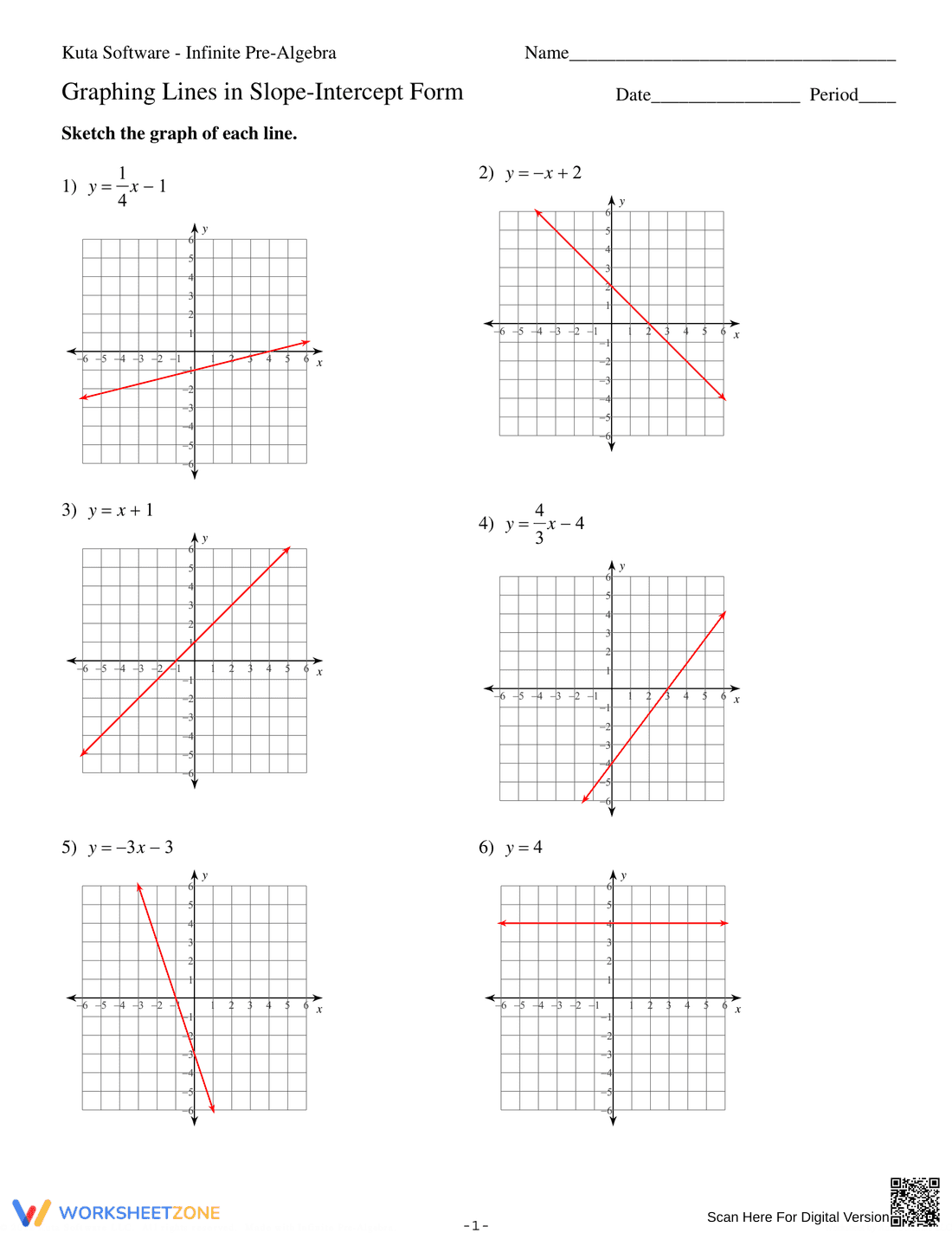 Updated Slope-Intercept Form Practice - Page 3