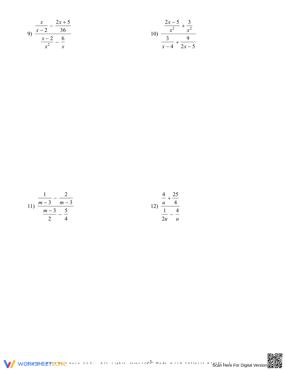 Simplify Complex Fractions Worksheet - Page 3