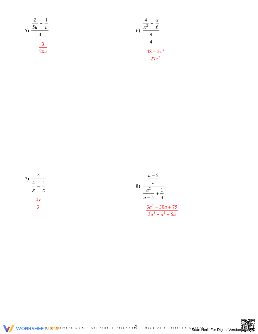 Simplify Complex Fractions Worksheet - Page 6
