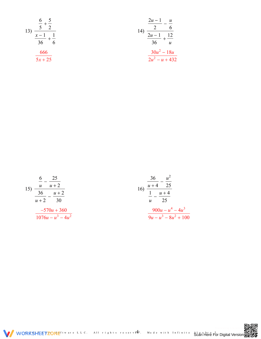 Simplify Complex Fractions Worksheet - Page 8