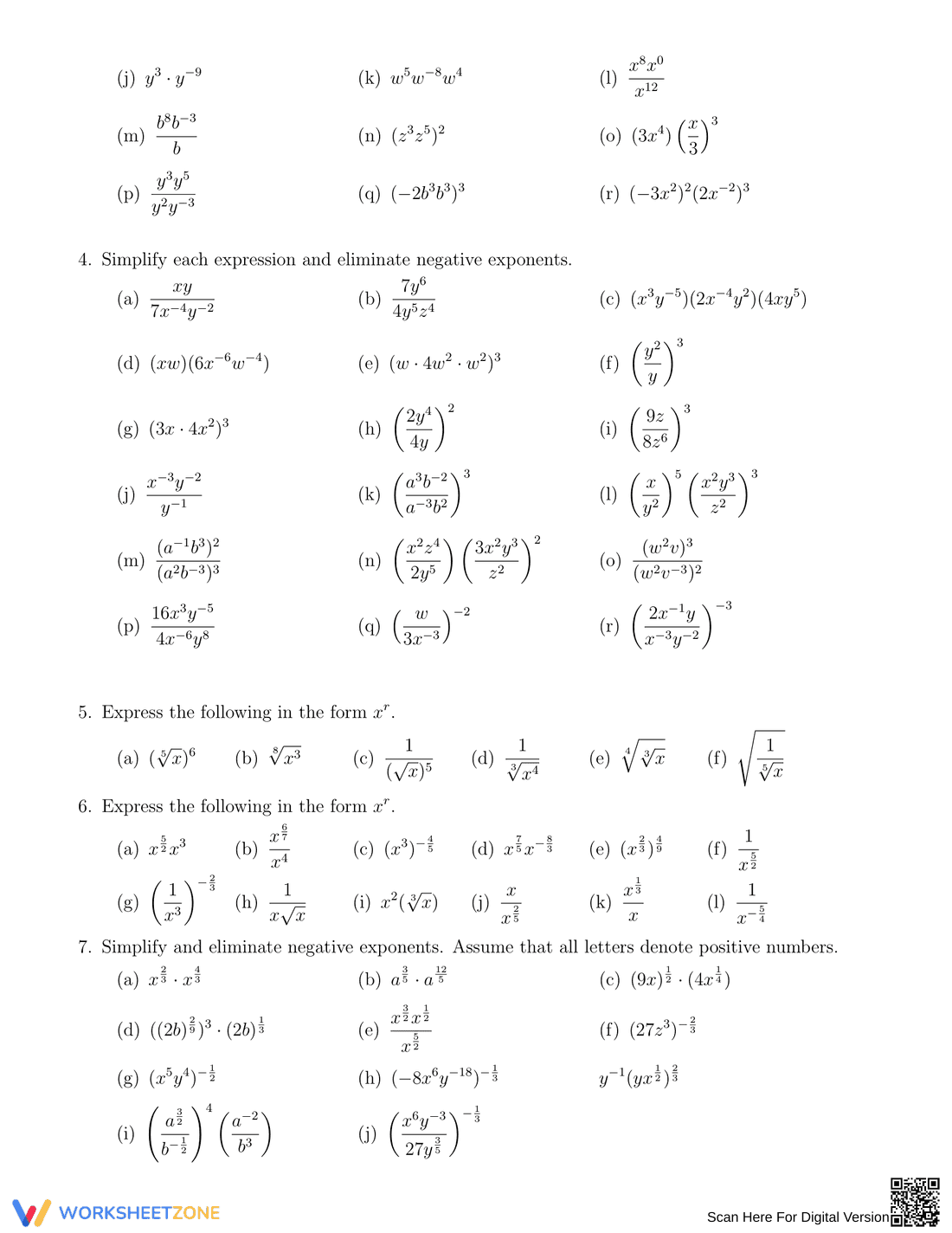 Mastering Exponent Rules Worksheet - Page 2