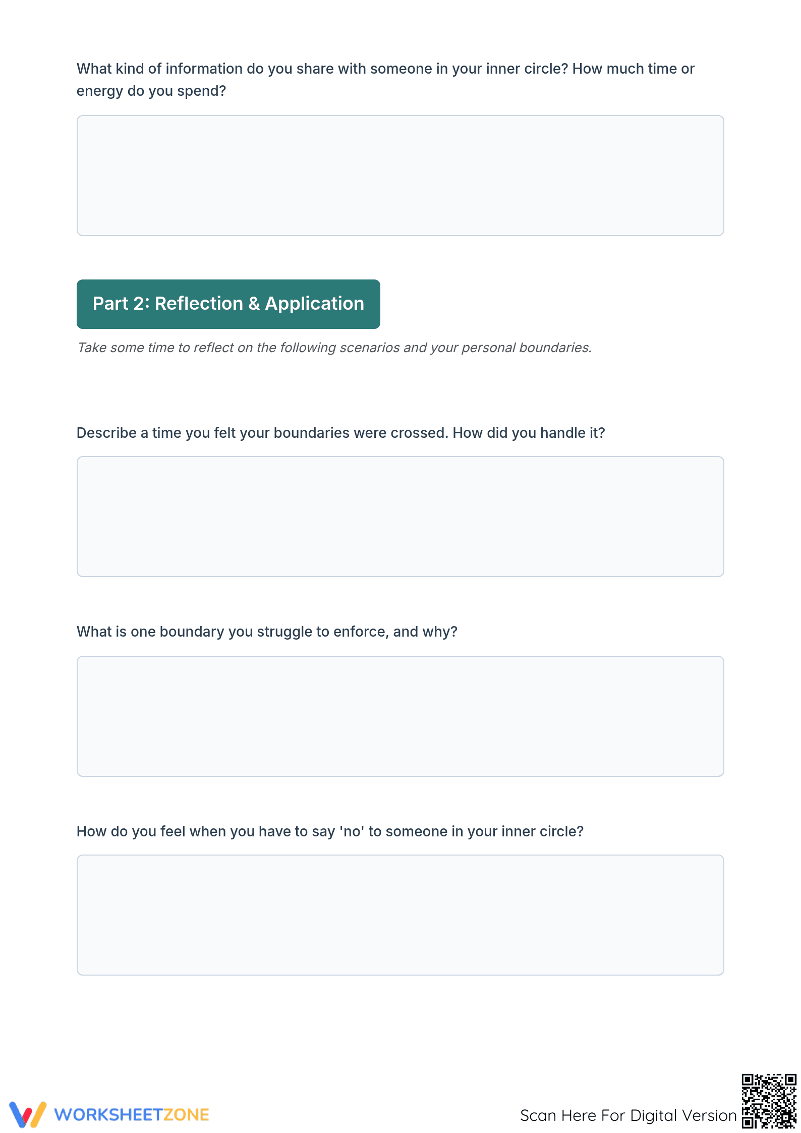 Personal Boundaries Worksheet - Page 3