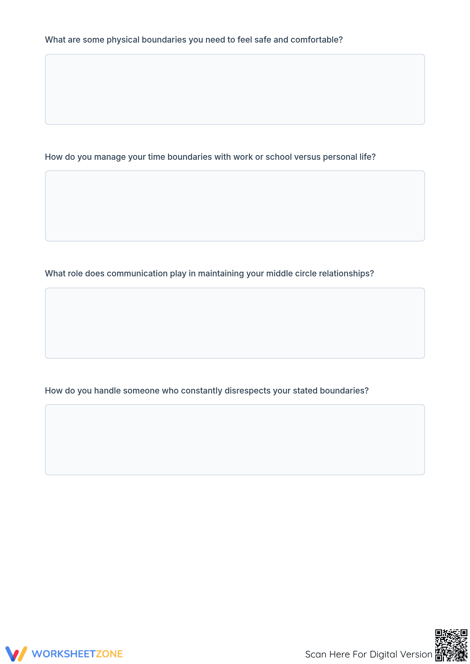 Personal Boundaries Worksheet - Page 4