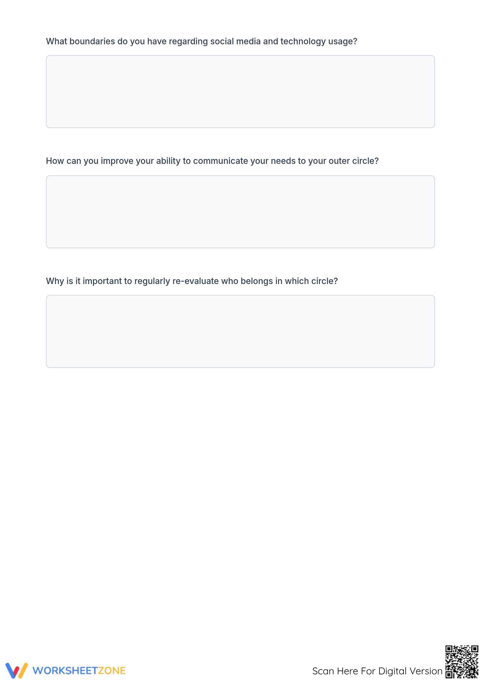 Personal Boundaries Worksheet - Page 5