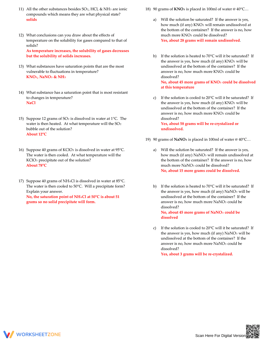 Interpreting Solubility Curves - Page 2
