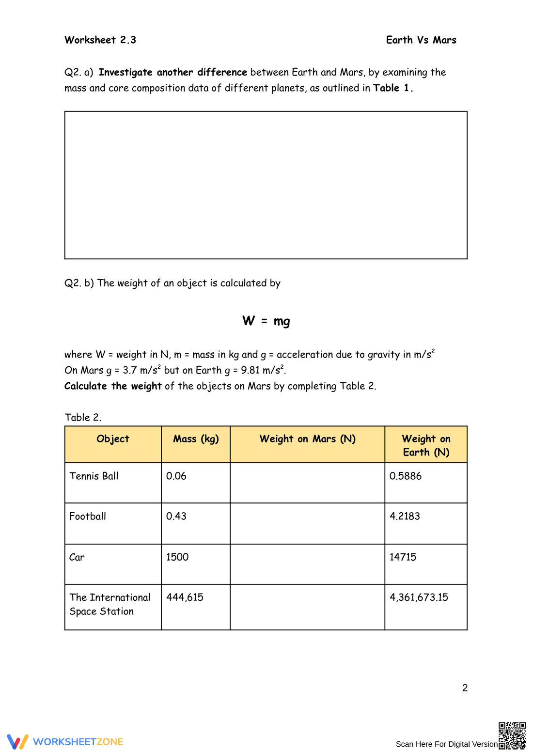 Updated Escape Velocity Science Worksheet - Page 2