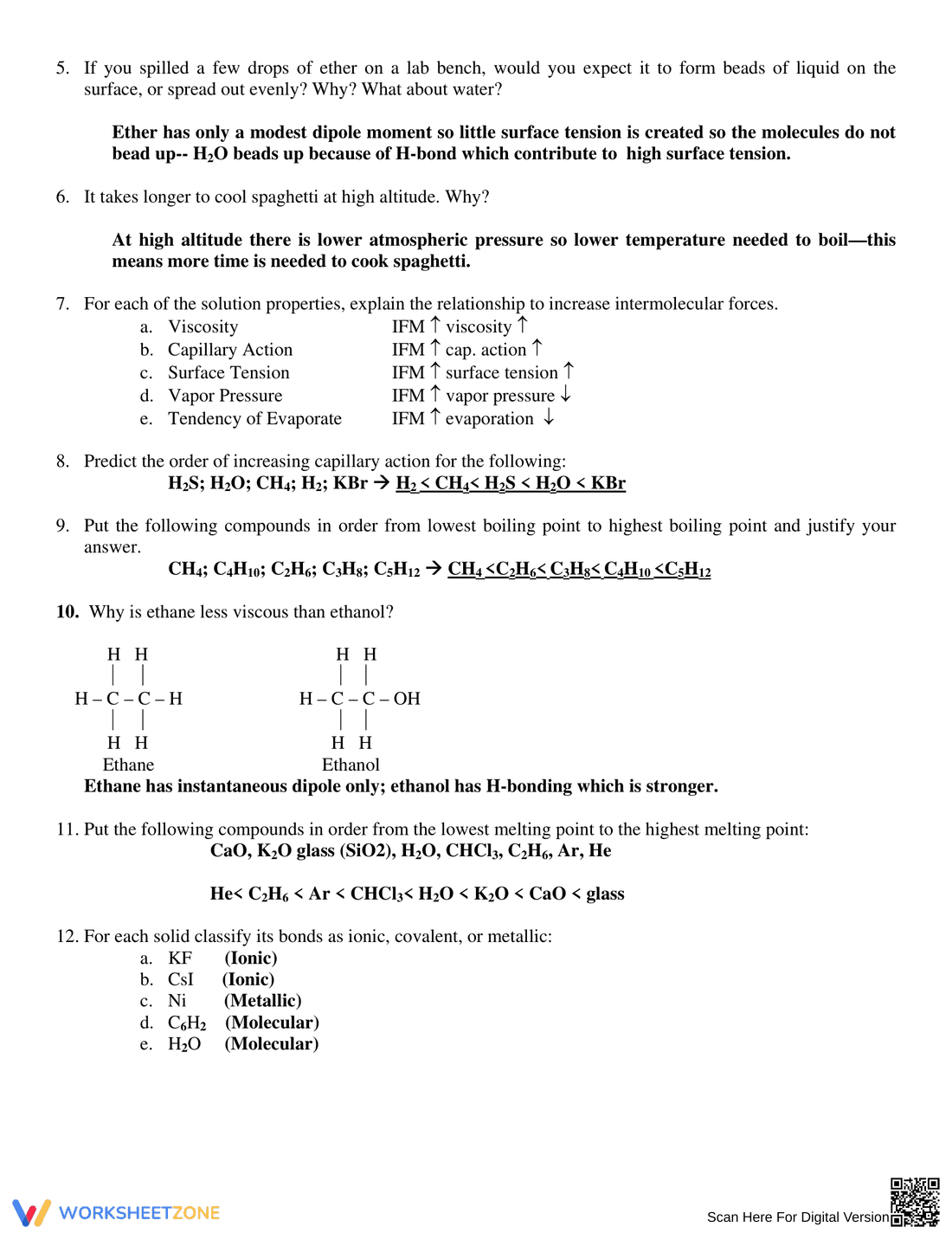 Understanding Intermolecular Forces Worksheet - Page 2