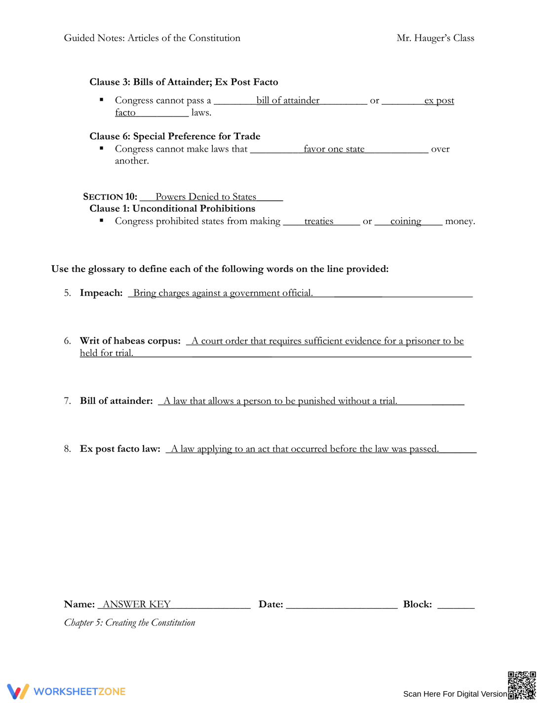 Guided Notes on the Articles of the Constitution - Page 11