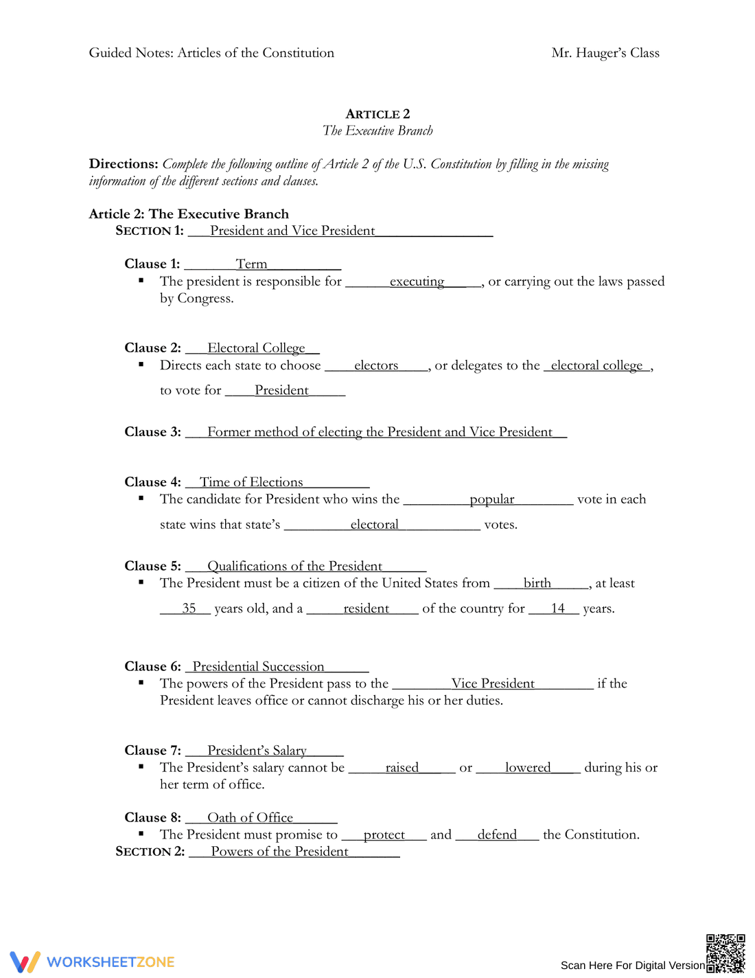 Guided Notes on the Articles of the Constitution - Page 12
