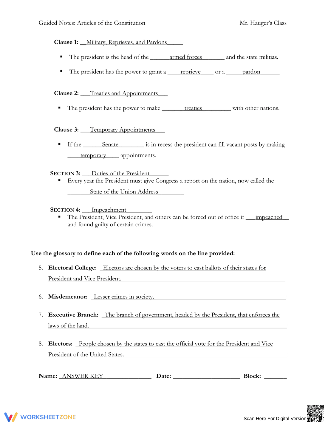 Guided Notes on the Articles of the Constitution - Page 13