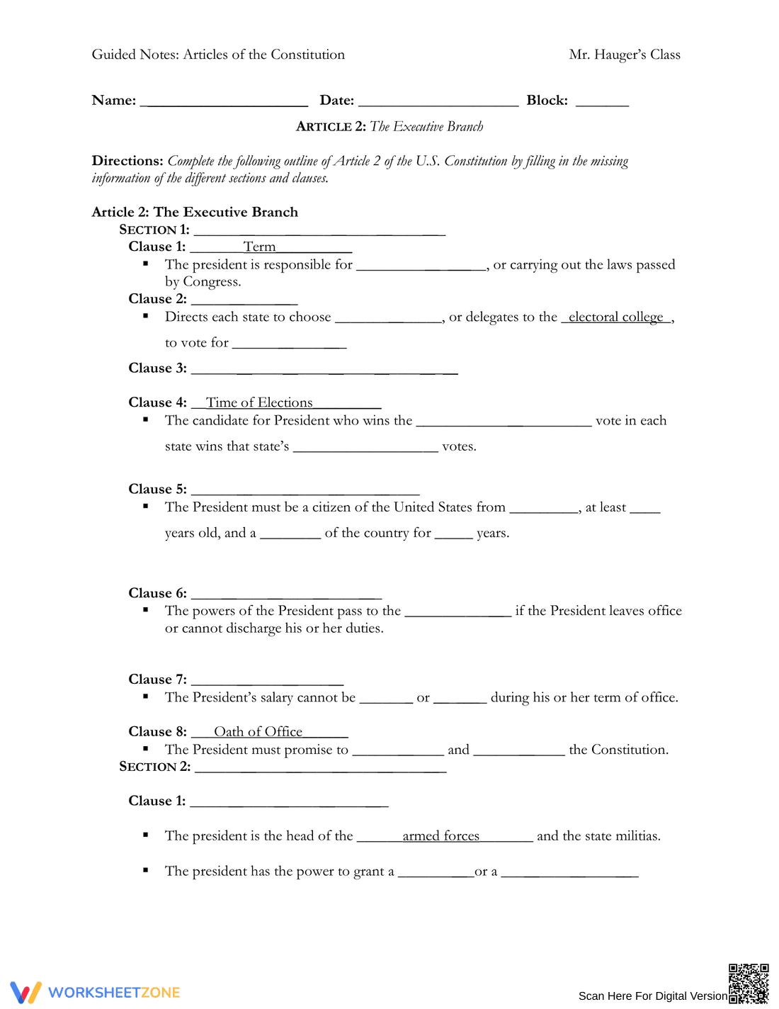 Guided Notes on the Articles of the Constitution - Page 3