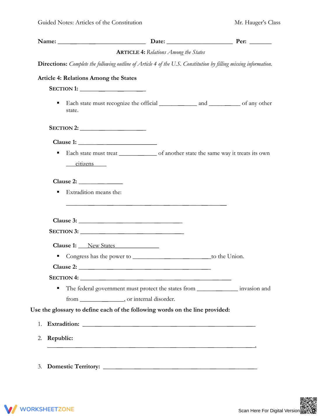 Guided Notes on the Articles of the Constitution - Page 7