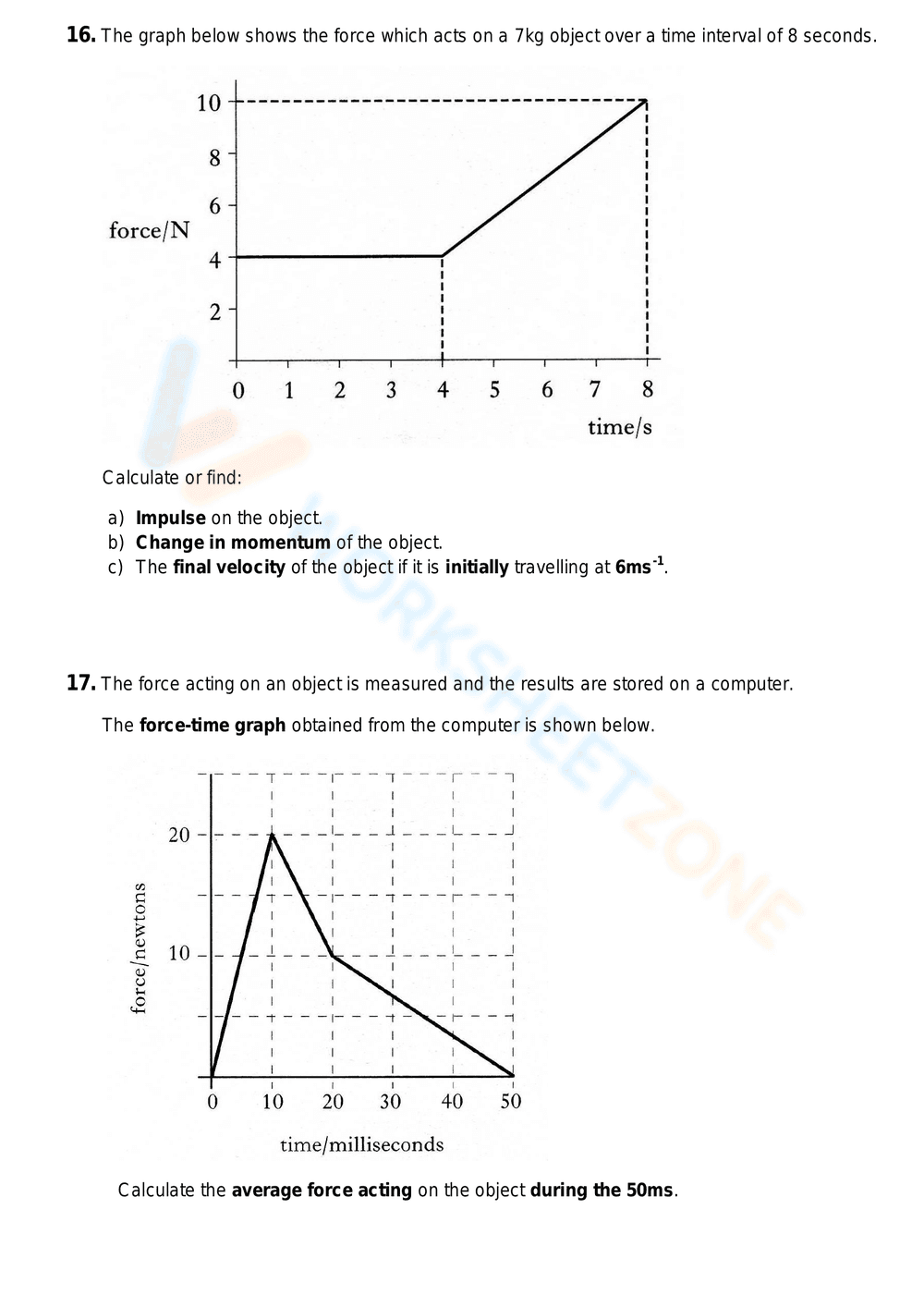Higher-Level Momentum and Impulse Questions - Page 7